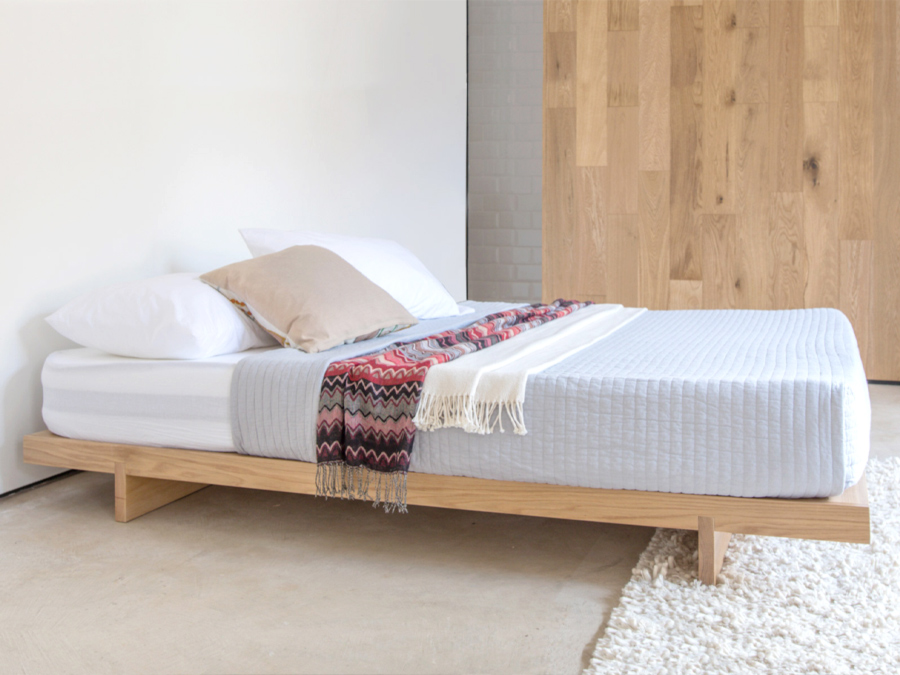 Wooden bed sales base no headboard
